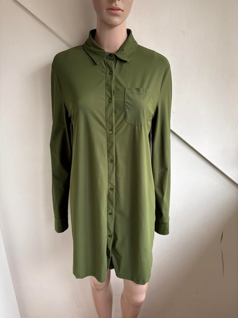 NIKKIE lange travelstof blouse tuniek maat M groen jurk, Maat 38/40 (M), Ophalen of Verzenden, Nikkie, Gedragen
