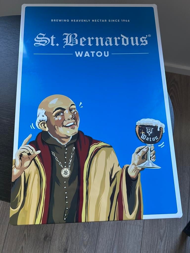 Reclame bord st. Bernardus, Verzamelen, Ophalen, Zo goed als nieuw, Reclamebord, Plaat of Schild, Overige merken