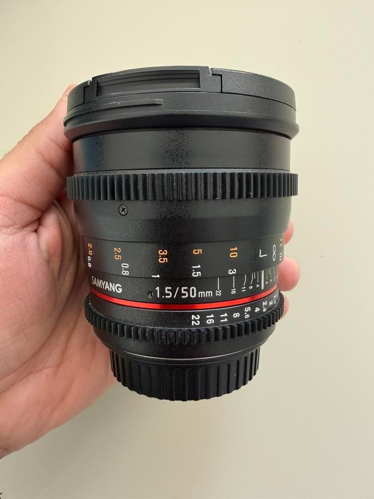 Samyang 50mm T1.5 cine lens EF-mount, Ophalen of Verzenden, Zo goed als nieuw, Overige typen
