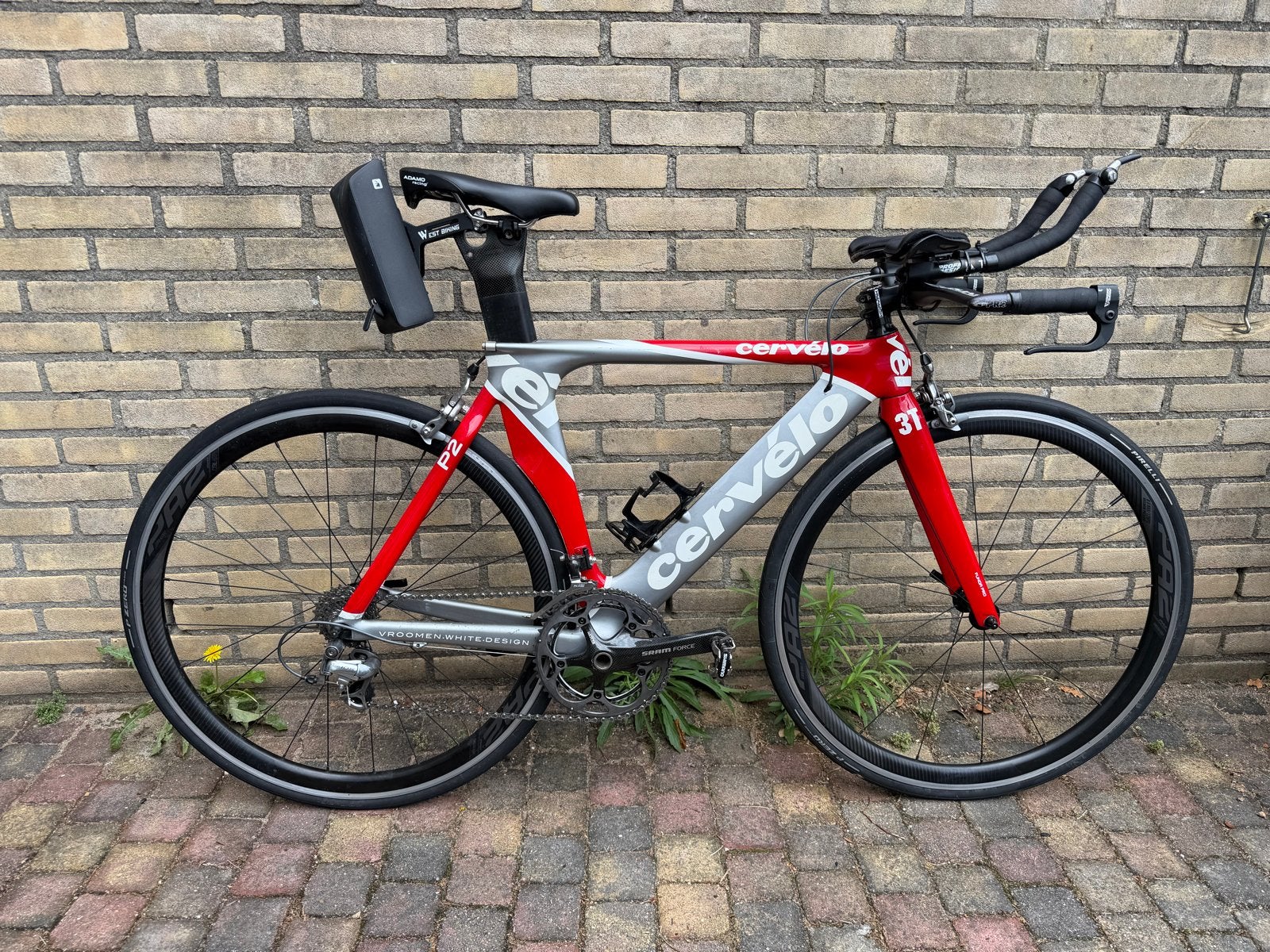 Cervélo P2 Triathlonfiets, 28 inch, Gebruikt, Aluminium, Minder dan 49 cm
