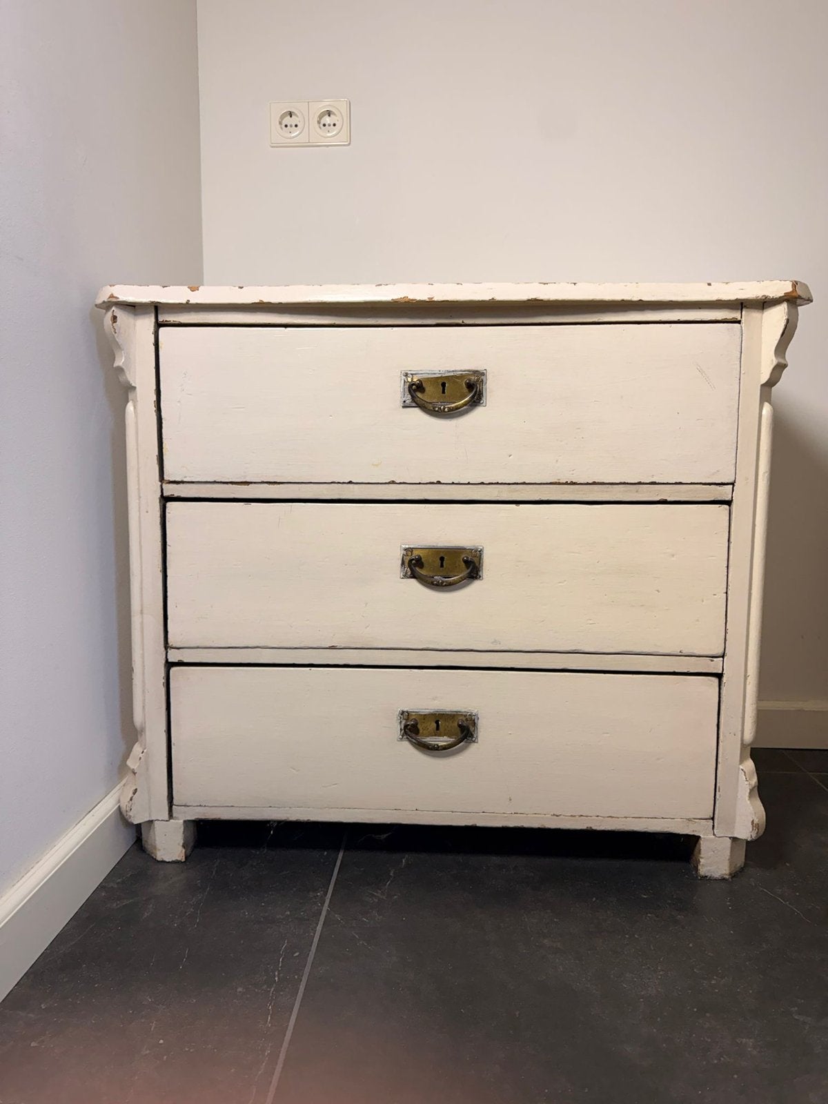 Vintage ladekastje - 3 laden - 90x50x80 cm, Huis en Inrichting, Kasten | Ladekasten, Ophalen, Gebruikt, 50 tot 100 cm, 3 of 4 laden