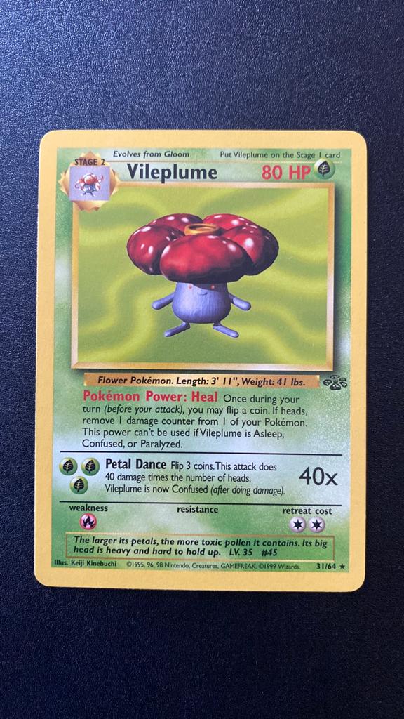 Pokemon jungle vileplume 31/64, Ophalen of Verzenden, Gebruikt, Losse kaart