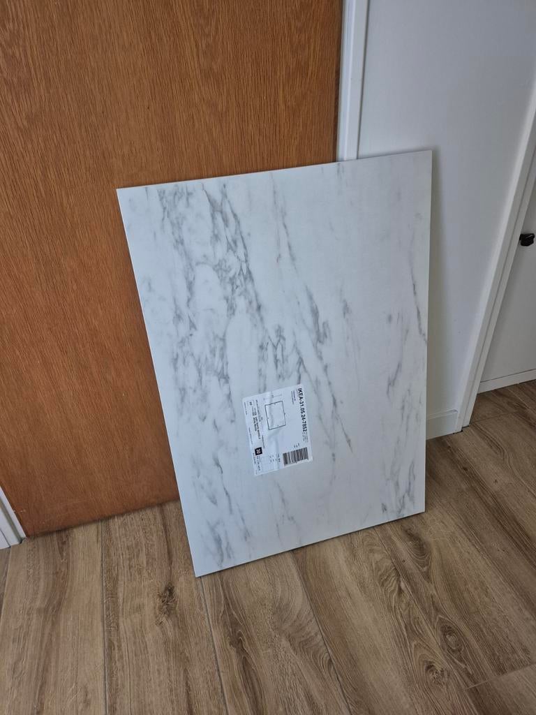 Ophalen Sneek_ Marmerlook IKEA keukenblad zo goed als nieuw, Minder dan 25 mm, Ophalen of Verzenden, Zo goed als nieuw, Plank