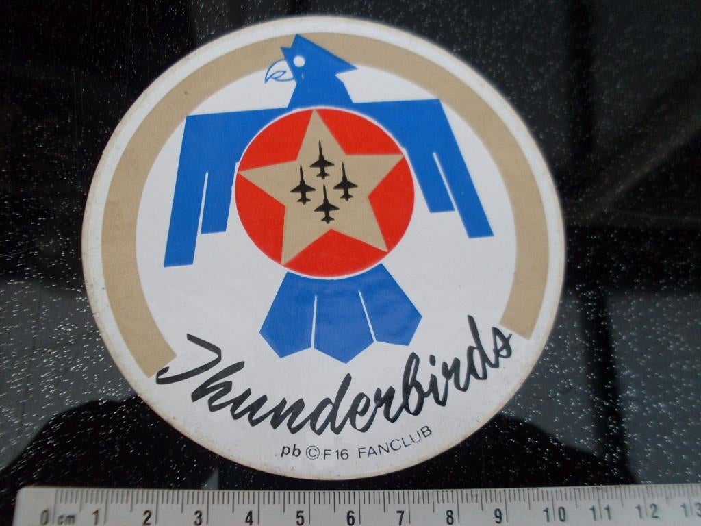 sticker thunderbirds F16 fanclub logo embleem usa vs, Verzenden, Zo goed als nieuw, Bedrijf of Vereniging