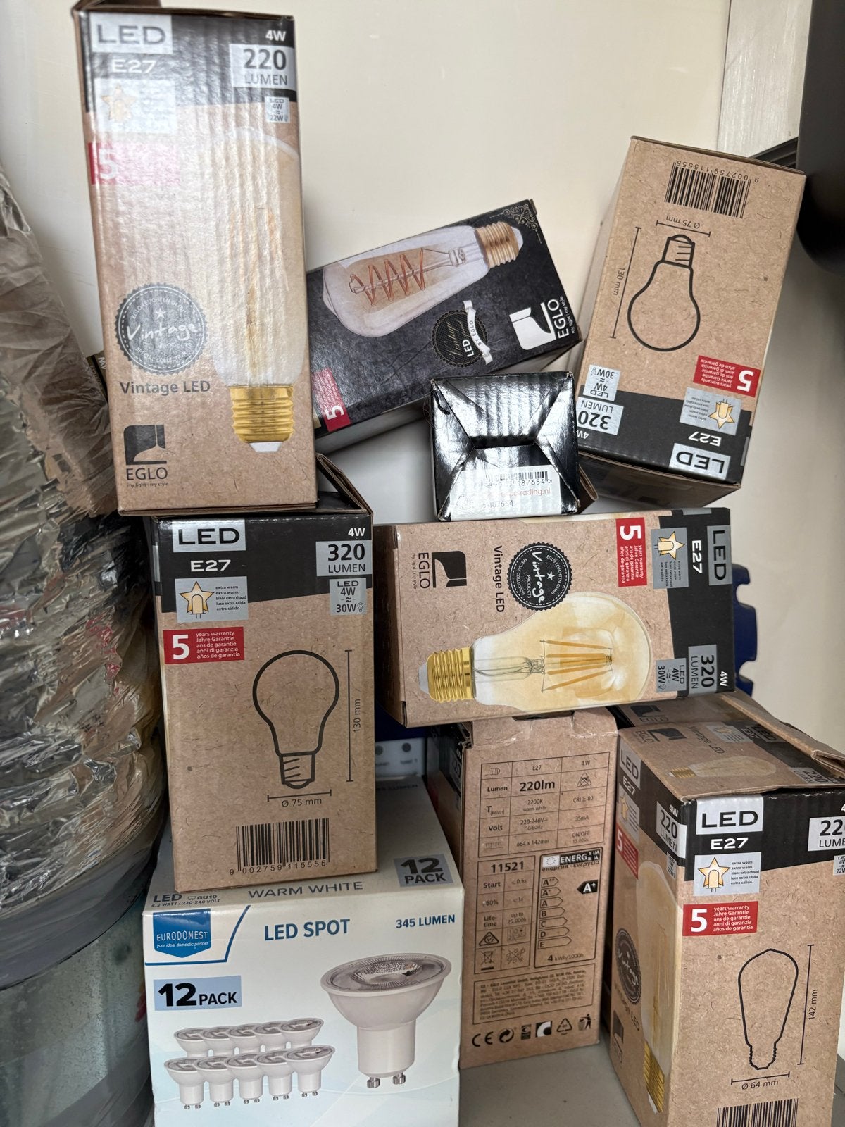 Diverse LED E27 Vintage en LED Spots (nieuw), Overige merken, Meerkleurig, Nieuw, Glas