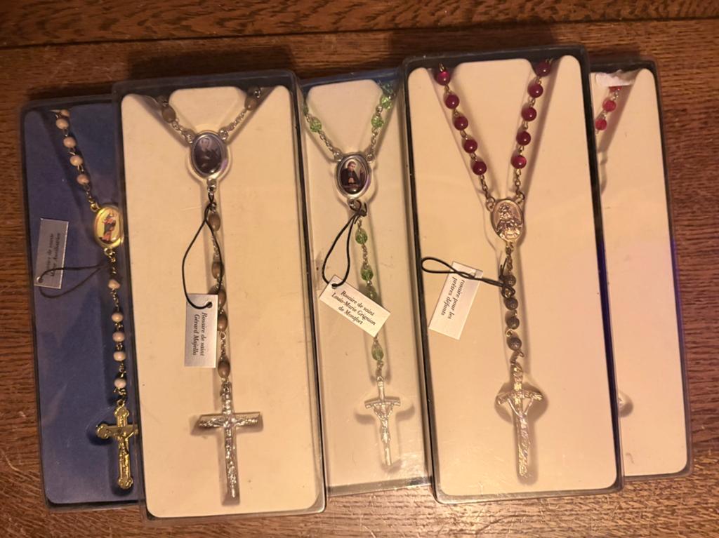 Brocante vintage bedel ketting rozenkrans set 5x, Ophalen of Verzenden