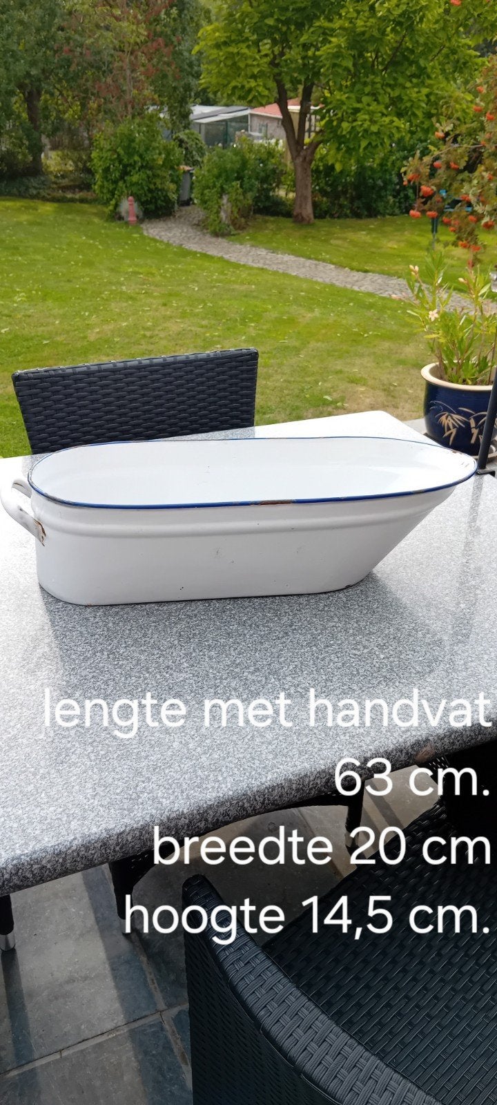Antieke email waskom, Ophalen of Verzenden