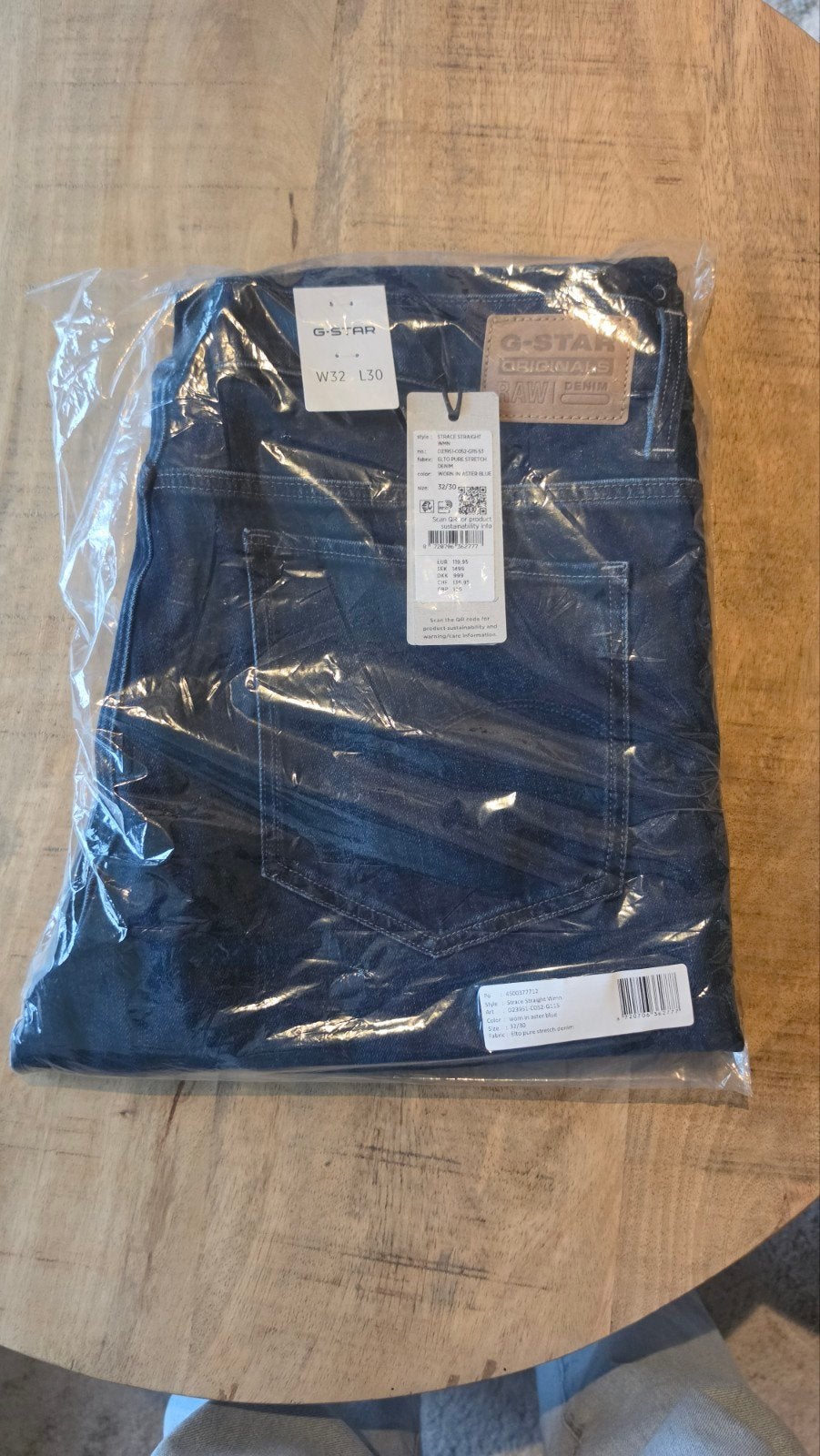 G-Star RAW Strace Straight Jeans W32 L30 - Nieuw, Blauw, Nieuw, Ophalen of Verzenden, W30 - W32 (confectie 38/40)
