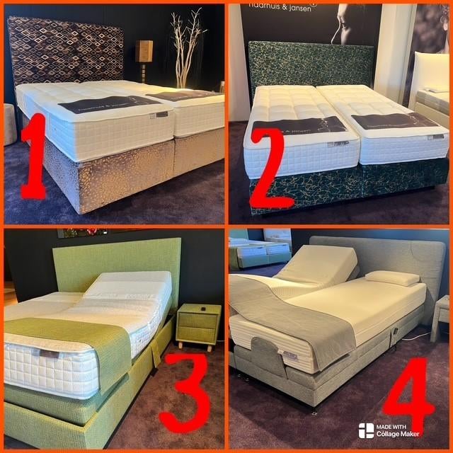SHOWROOM BOXSPRING bedden met korting van Haarhuis en Jansen, Huis en Inrichting, Slaapkamer | Bedden, Ophalen, Verstelbaar, 210 cm