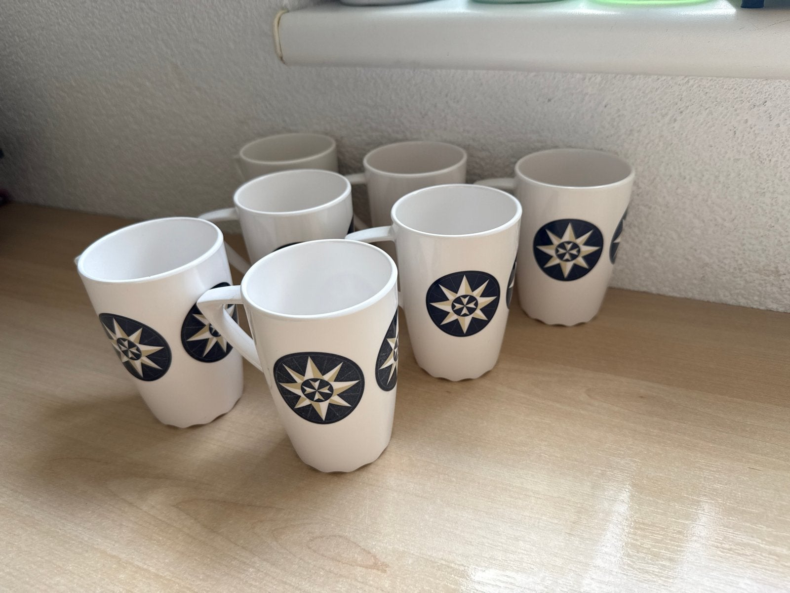 7x Mepal mokken met sterdesign, Huis en Inrichting, Keuken | Servies, Kunststof, Gebruikt, Mepal, Mok