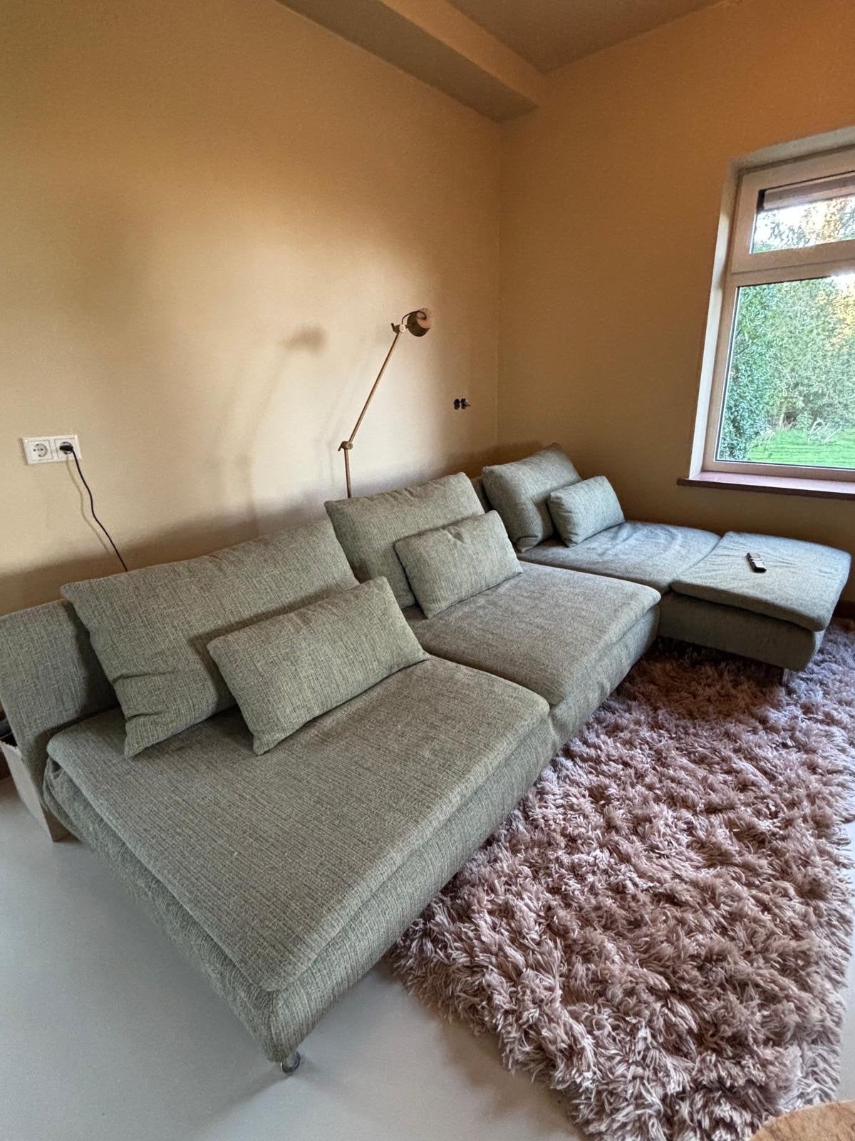 Ikea Soderhamn bank met unieke groene Bemz hoes, Ophalen, 100 tot 125 cm, Hoekbank, 300 cm of meer