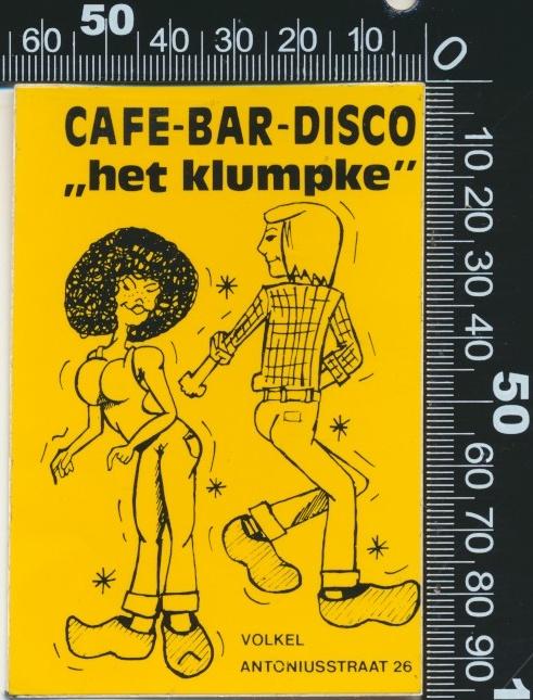 Sticker: Cafe Bar Disco Het Klumpke - Volkel, Ophalen of Verzenden, Zo goed als nieuw, Bedrijf of Vereniging