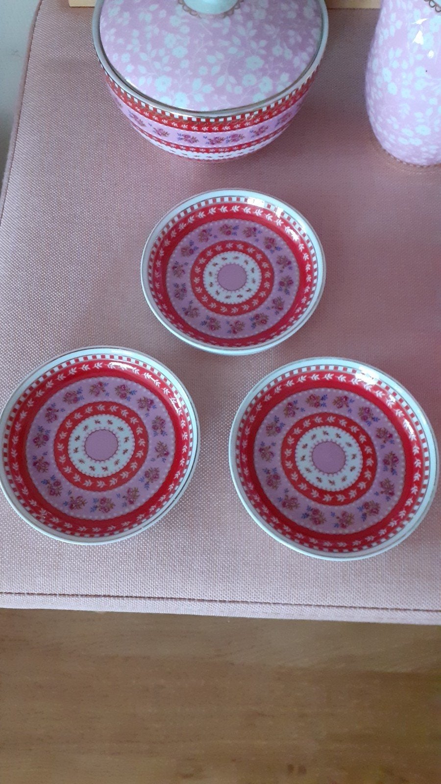 3 Pip Studio Theetips roze rood, Keramiek, Overige typen, Ophalen of Verzenden, Zo goed als nieuw