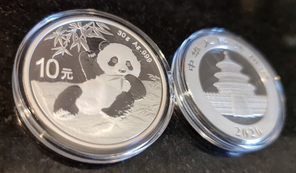 diverse 30 gr. 999 zilveren panda's, Ophalen of Verzenden, Zilver