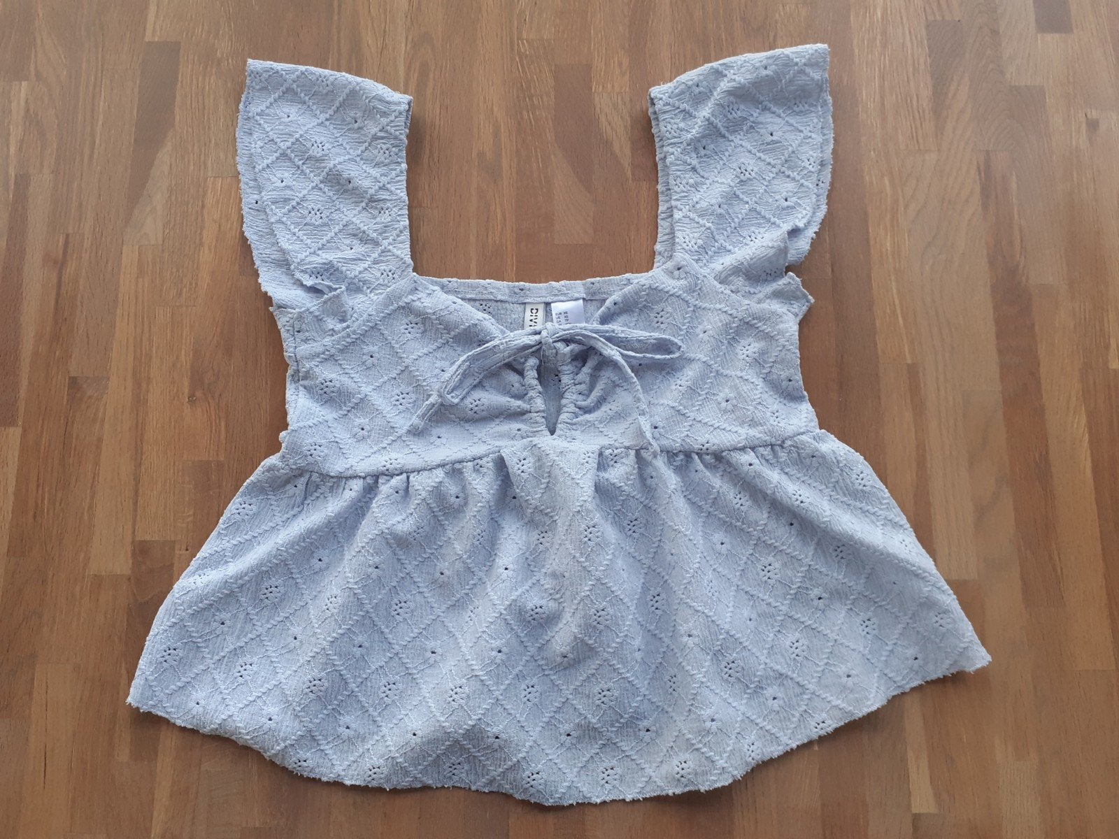 Top maat XS, Kleding | Dames, Tops, Ophalen, Blauw, Zo goed als nieuw, Korte mouw