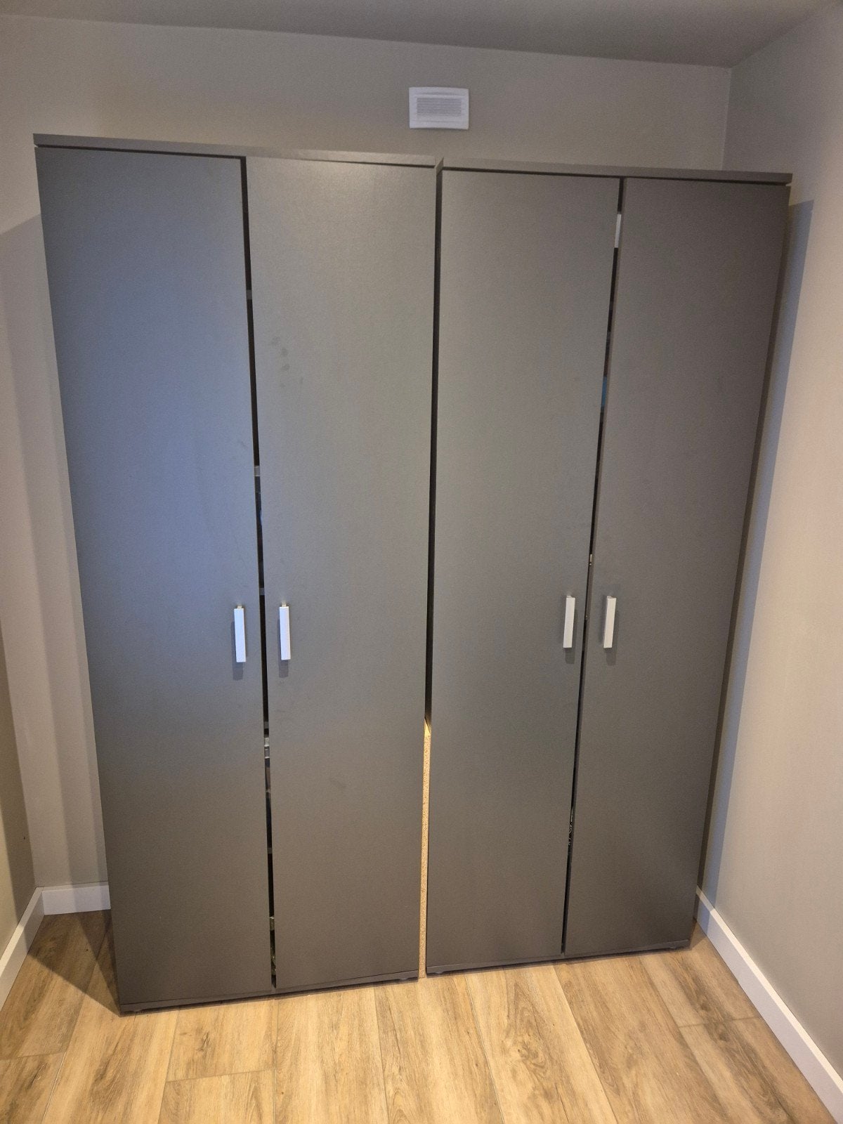 Twee kasten - Antraciet met deuren, Ophalen, Overige materialen, 50 tot 100 cm, Modern