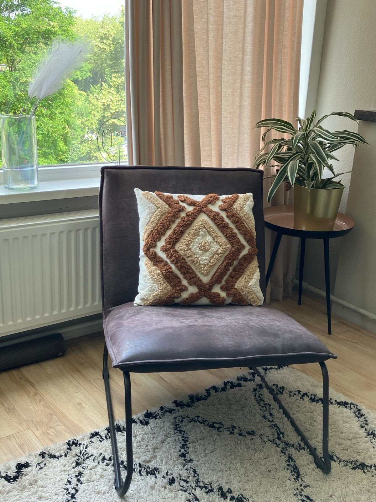 Fauteuil Leen bakker, Ophalen, Zo goed als nieuw, Bruin, Vierkant