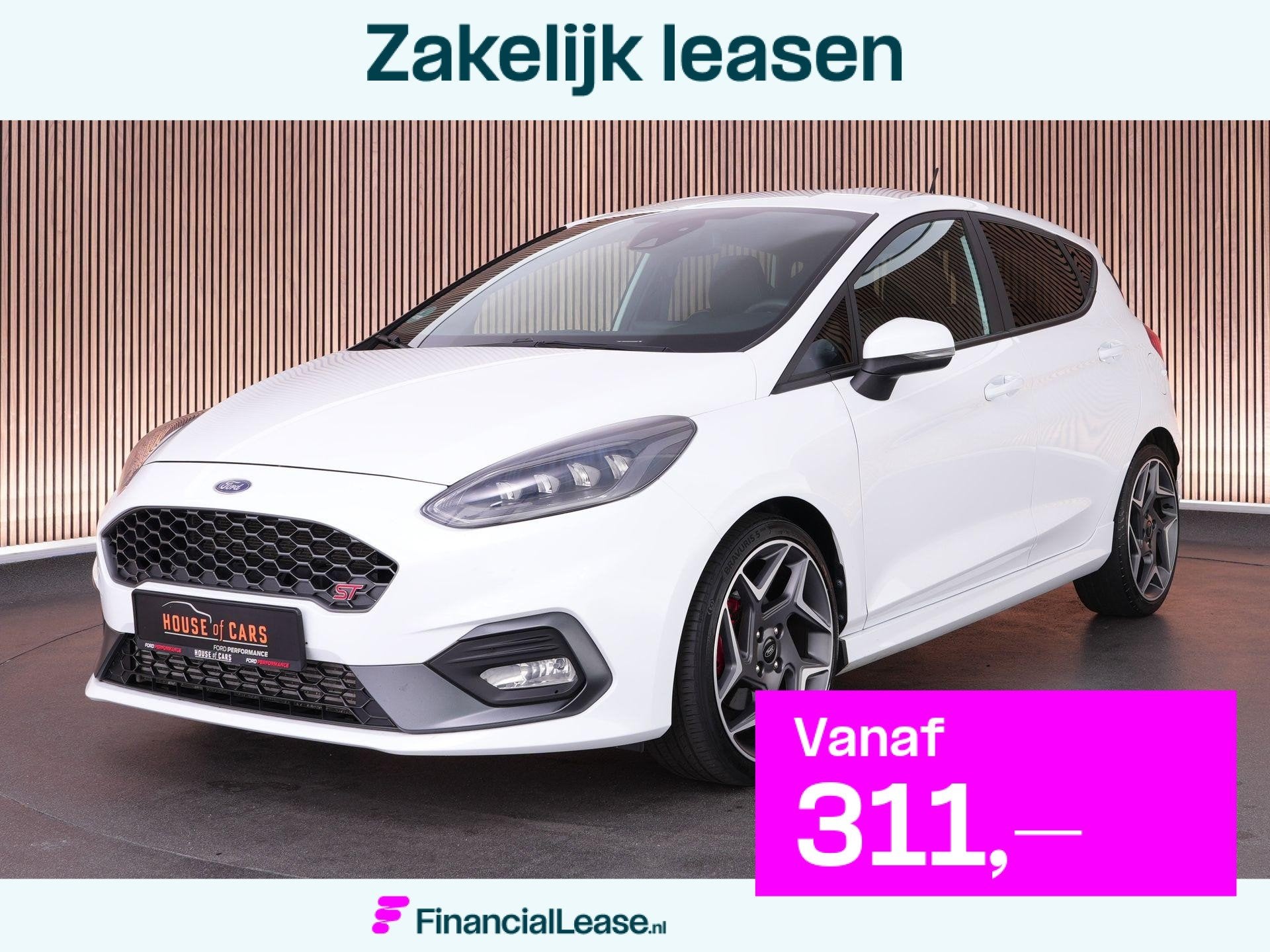Ford Fiesta ST-3 1.5 200pk |B&O|Apple Carplay|LED-koplampen|, Voorwielaandrijving, 1188 kg, Leder en Stof, Wit