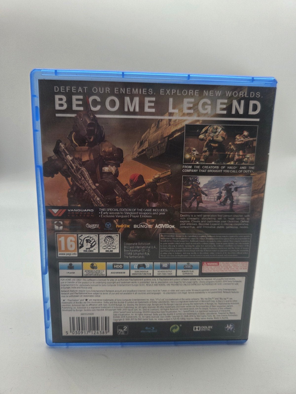 Destiny PS4 - Vanguard Edition, Online, Support@activision.com, Shooter, Activision Blizzard, Inc. 3100 Ocean Park Blvd, Santa Monica, CA 90405, USA