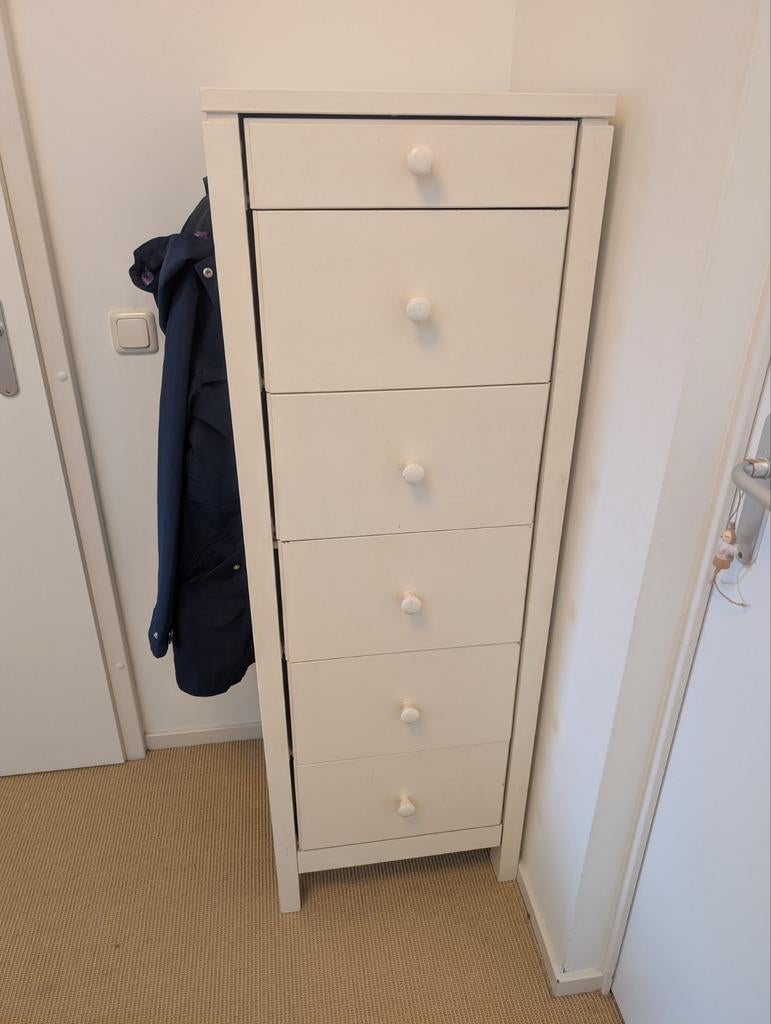 Ikea hoge ladekast/halkast met 6 lades en haken, Ophalen, Gebruikt, 5 laden of meer, 50 tot 100 cm