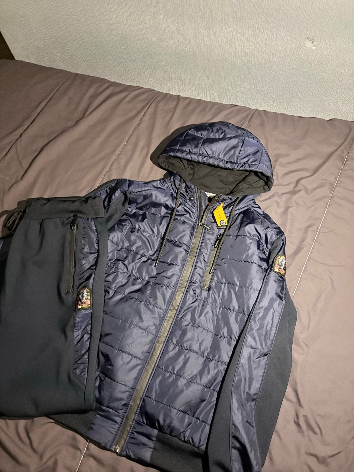 Parajumpers jas en broek set - Maat S, Ophalen of Verzenden, Zo goed als nieuw, Maat 52/54 (L), Blauw