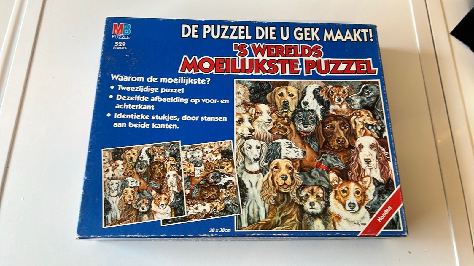 MB 's Werelds Moeilijkste Puzzel - Honden, Ophalen of Verzenden, 500 t/m 1500 stukjes, Gebruikt, Legpuzzel