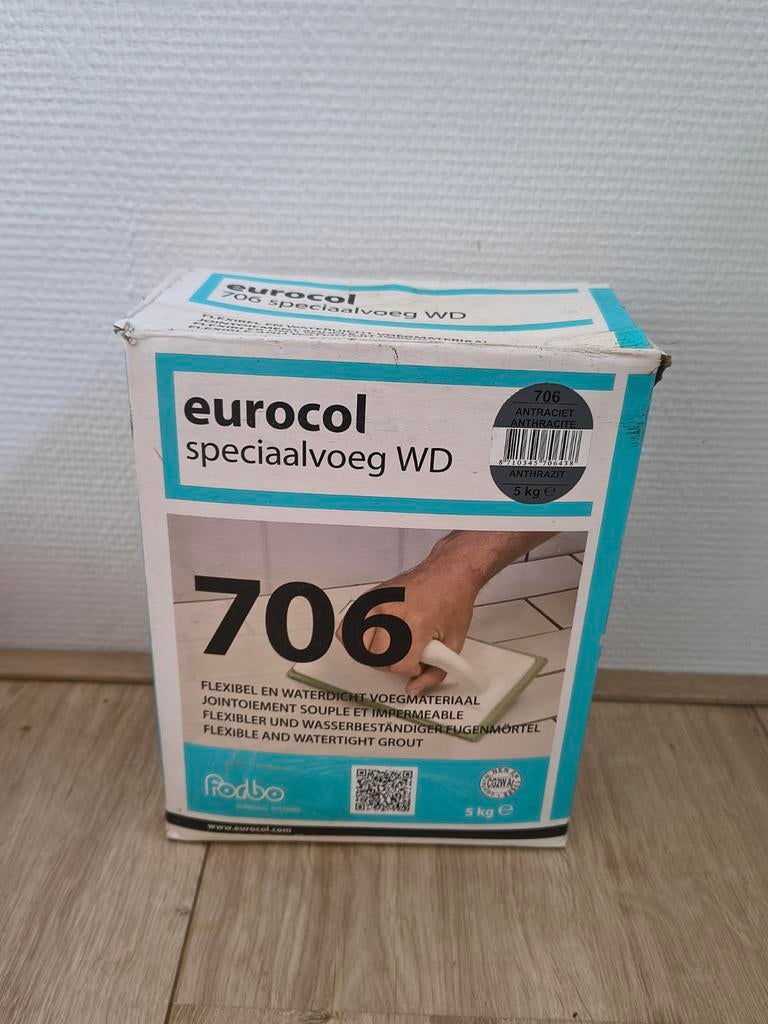 Eurocol speciaal voeg WD, 706, antraciet. Voegmateriaal., Onb, Overige typen, Ophalen of Verzenden, Onb