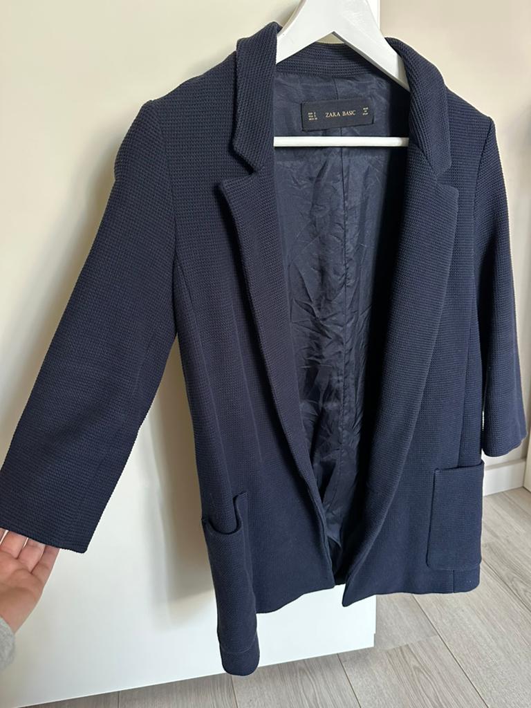 Zara blazer donkerblauw maat S, Verzenden, Zo goed als nieuw, Maat 36 (S), Blauw
