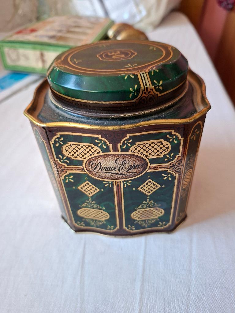 oud groen Pickwick theeblikje Douwe Egberts, Ophalen of Verzenden, Gebruikt, Thee, Douwe Egberts