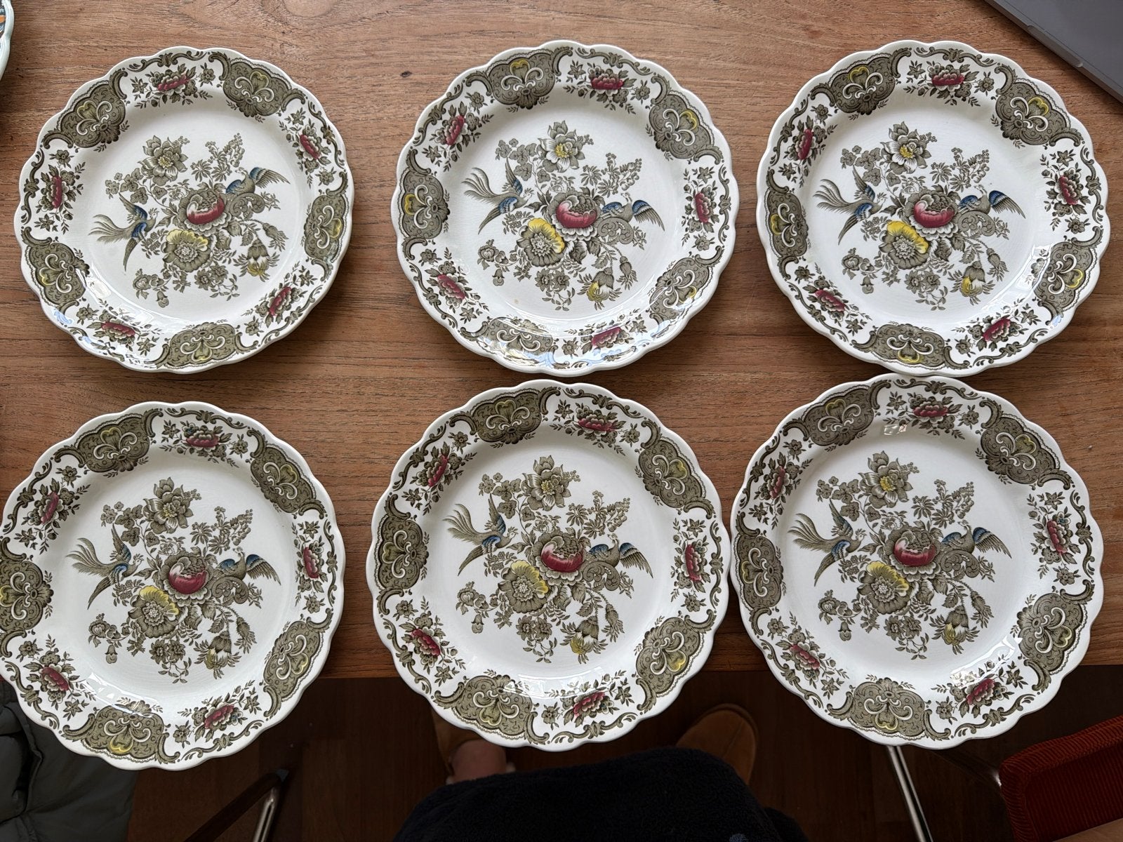 6 Grote Borden Ridgway Windsor Vintage Engelse, Ophalen of Verzenden