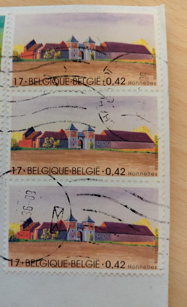 2001 Belgie Natuur boerderijen Honnelles2001, Verzenden, Gestempeld