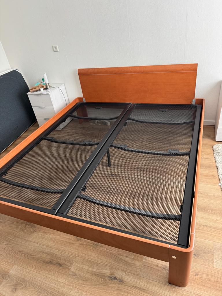 Auping Auronde 200x180 bed en bodems, Huis en Inrichting, Ophalen, Gebruikt, Bruin, Tweepersoons
