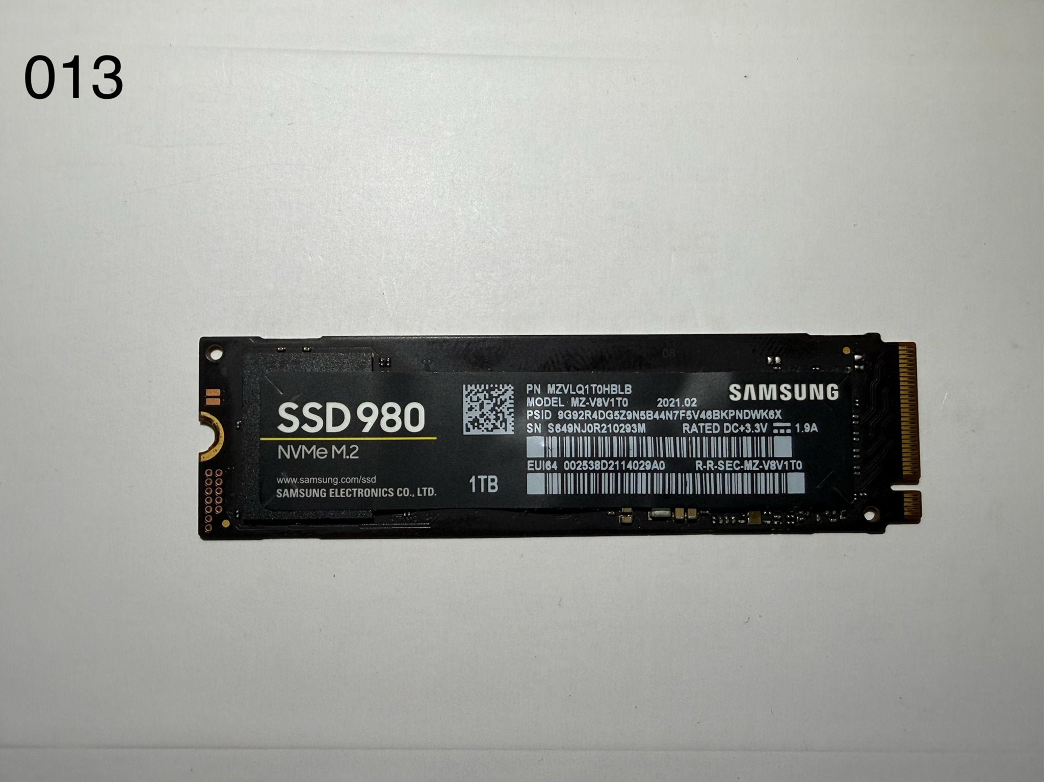 013 Samsung SSD 980 NVMe M.2 1TB 24 uur, Computers en Software, Harde schijven, Intern, Server, Ophalen of Verzenden, Zo goed als nieuw