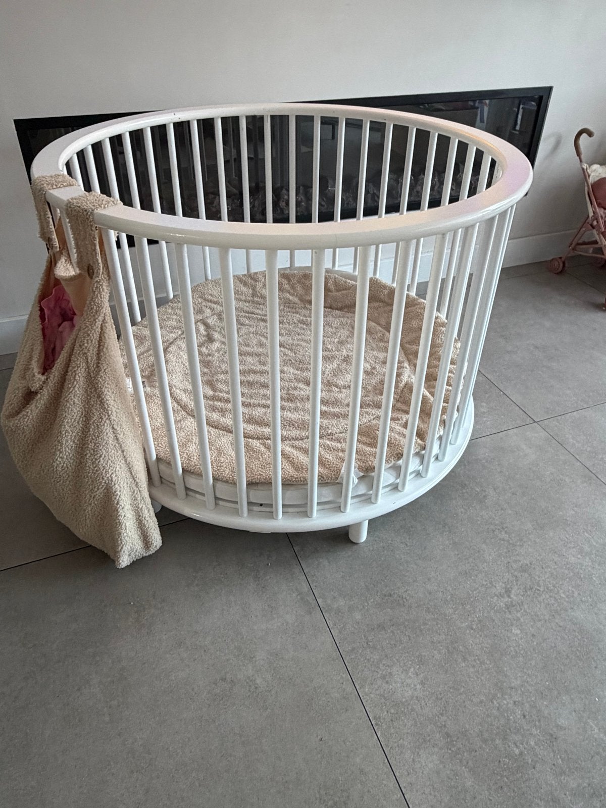 Bopita Box Rond Wit inclusief matras boxkleed+, Ophalen, Zo goed als nieuw, Rond, Boxkleed