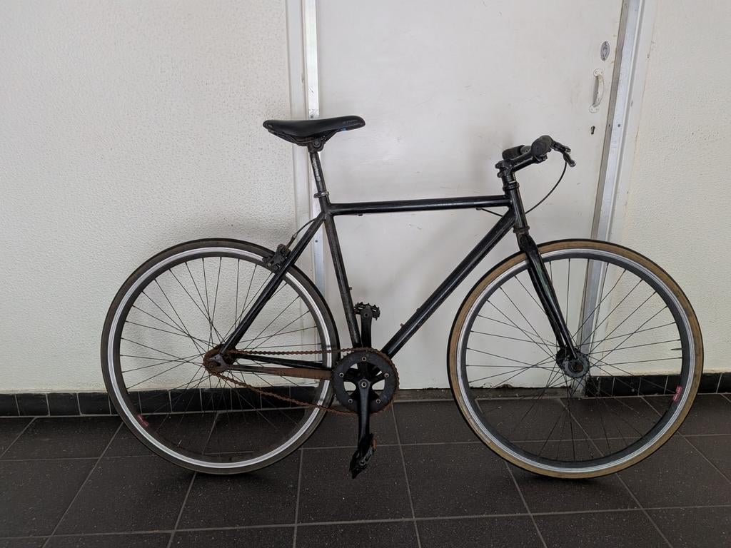 Zwarte Fixie Fiets - fixed gear, Gebruikt, Versnellingen, 53 tot 57 cm, Ophalen
