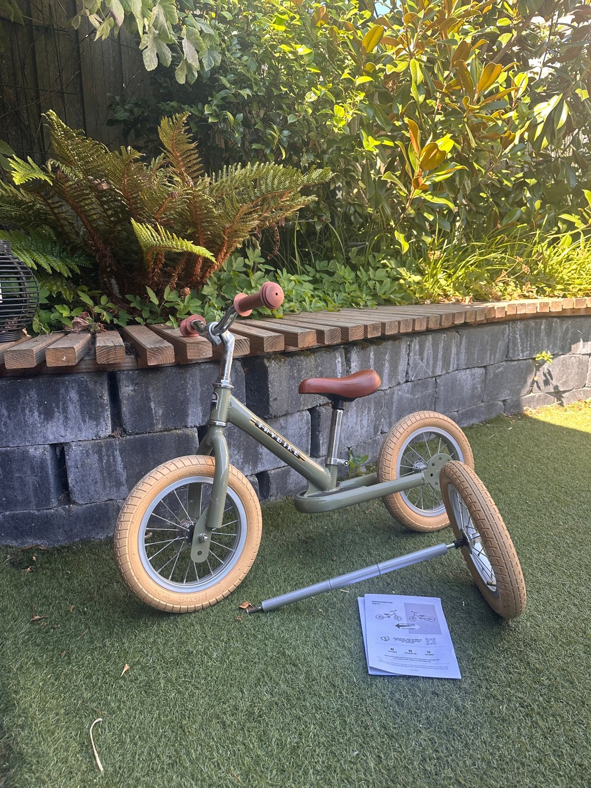 Trybike loopfiets 2-in-1 groen/bruin, Ophalen, Zo goed als nieuw, Minder dan 16 inch