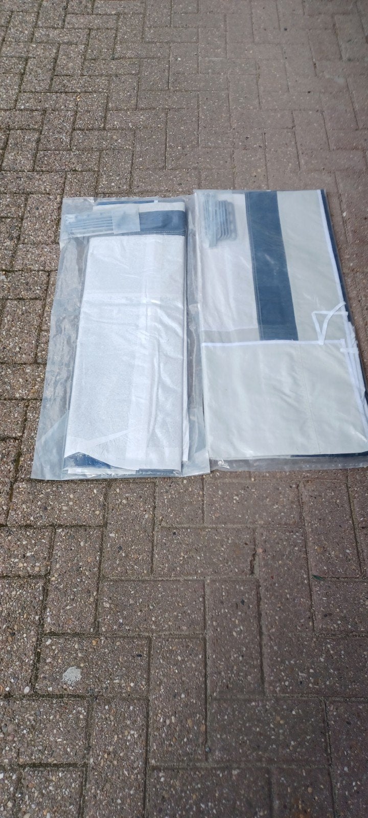 2 stuks zijwanden palma luifel blauw compleet, Ophalen, Zo goed als nieuw