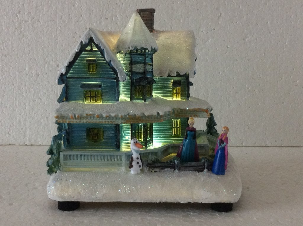 kerstdorp - huisje met Disney frozen - olaf Anna en Elsa, Verzamelen, Ophalen of Verzenden, Overige figuren, Zo goed als nieuw