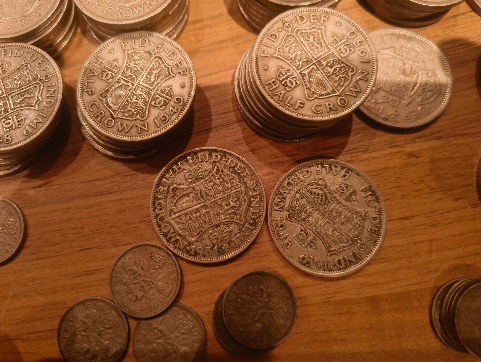 Engelse munten: Half Crowns, Penny, Six Pence, Half Penny, Postzegels en Munten, Ophalen of Verzenden, Overige landen, Setje, Zilver