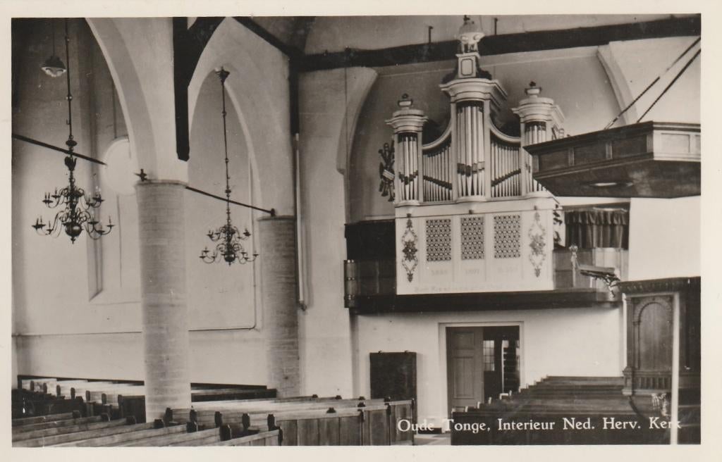 OUDE TONGE Ned. Herv. Kerk Interieur, Verzamelen, Ansichtkaarten | Nederland, Ongelopen, Zuid-Holland, 1920 tot 1940, Verzenden
