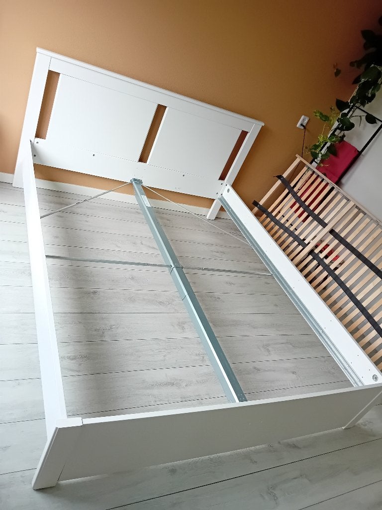 Gratis tweepersoonsbed 160cm, Ophalen, Gebruikt, Wit, Tweepersoons