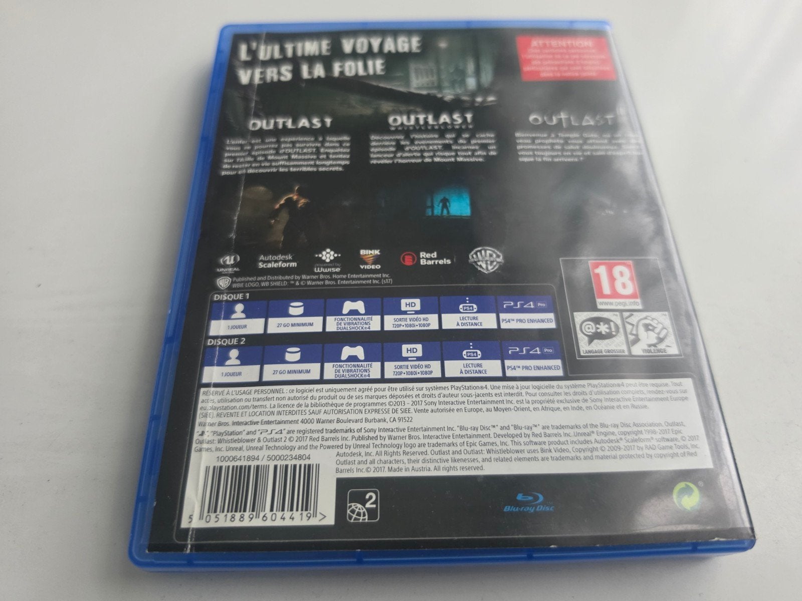 Outlast Trinity voor Playstation 4 en 5 Lees Goed Aub, Avontuur en Actie, Vanaf 18 jaar, Warner Bros Games EU, 1 speler