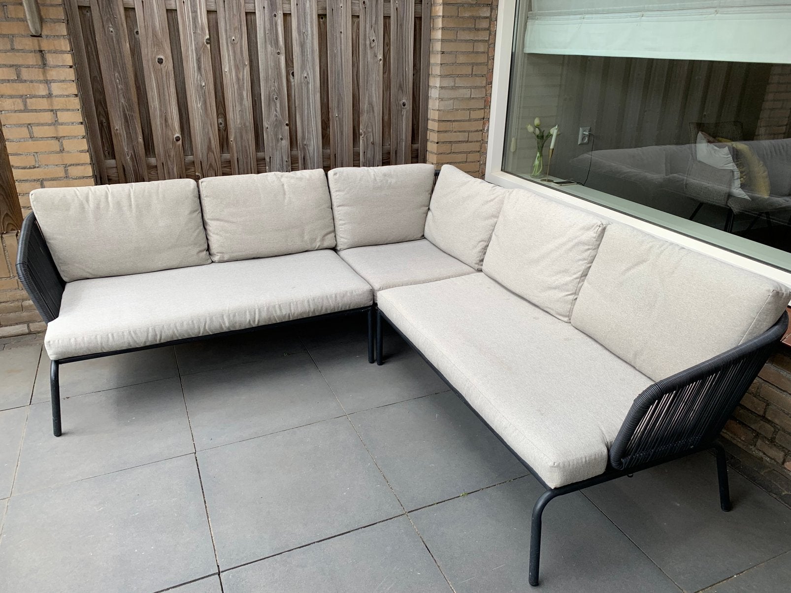 Loungeset Kopenhagen antraciet metaal, Ophalen, Gebruikt, Overige materialen, Loungeset