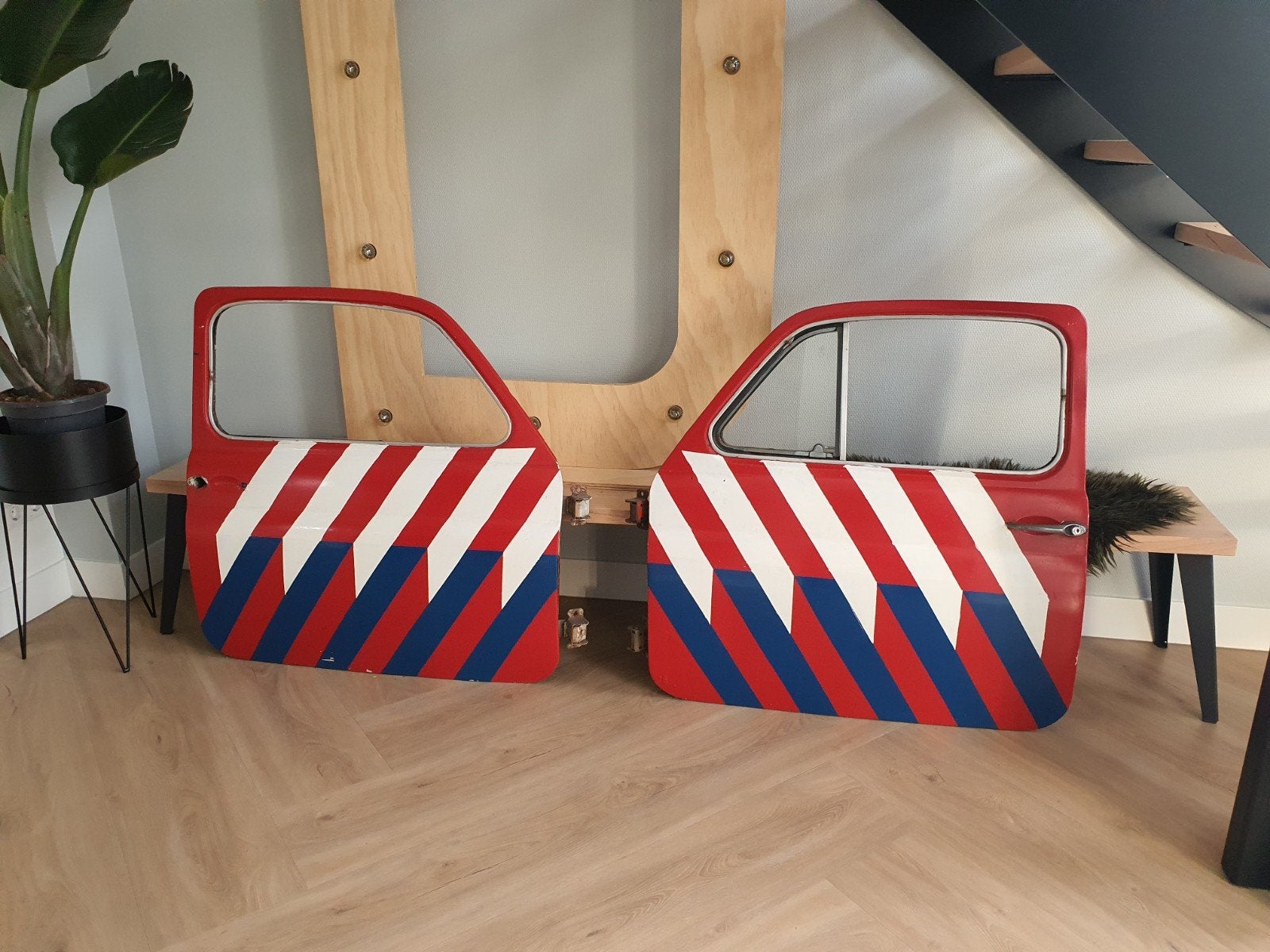 Originele Fiat deuren en motorkap - decoratie mancave, Ophalen, Gebruikt, Fiat, Deur