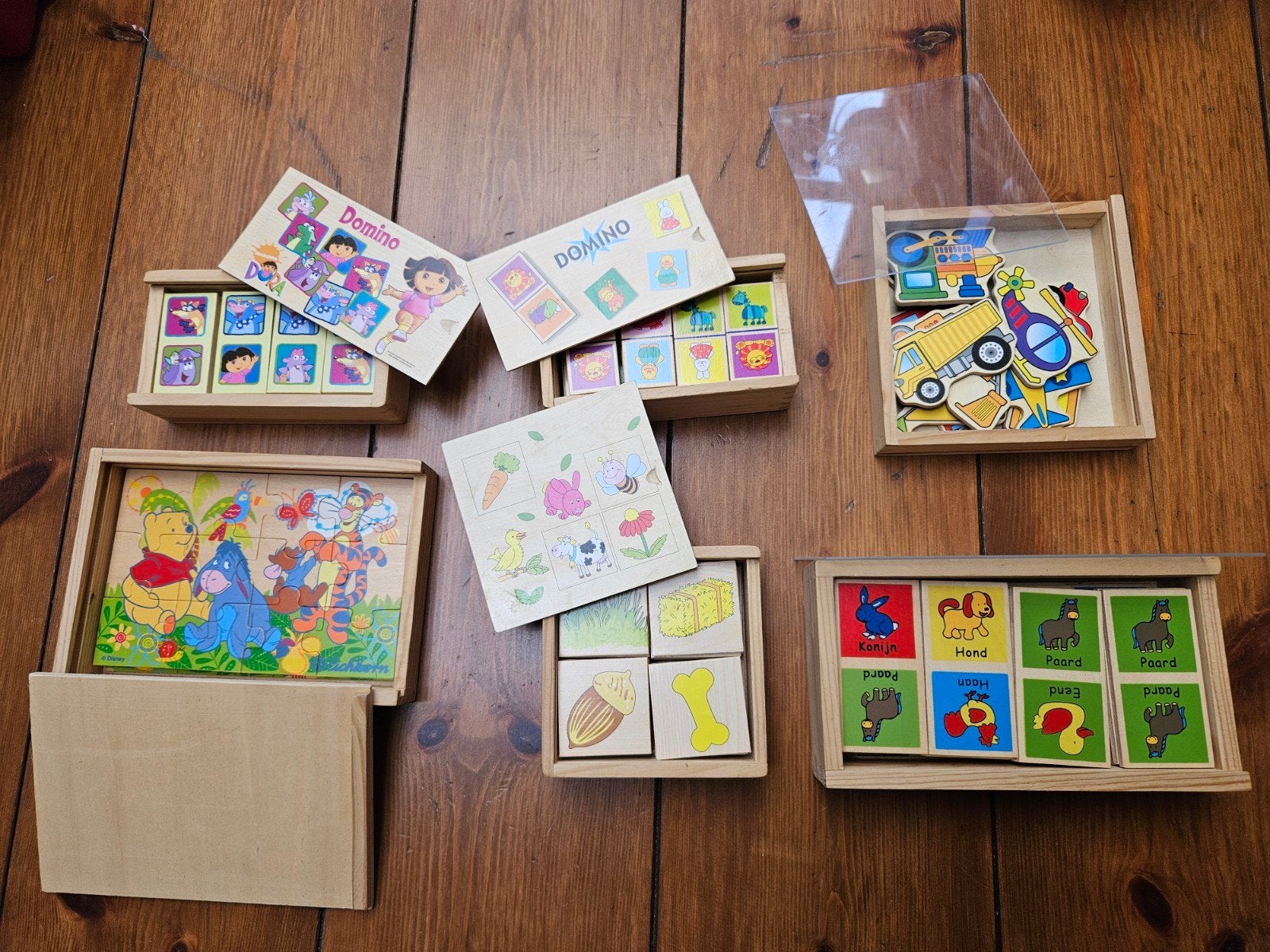 Leuke houten educatieve dingen pakket voor kinderen., Ophalen of Verzenden, Zo goed als nieuw, Bouwen