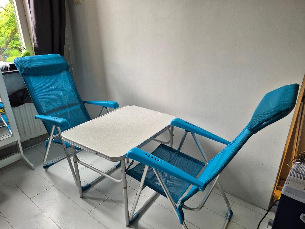 Tafeltje en stoelen voor camping, Ophalen, Zo goed als nieuw, Campingtafel