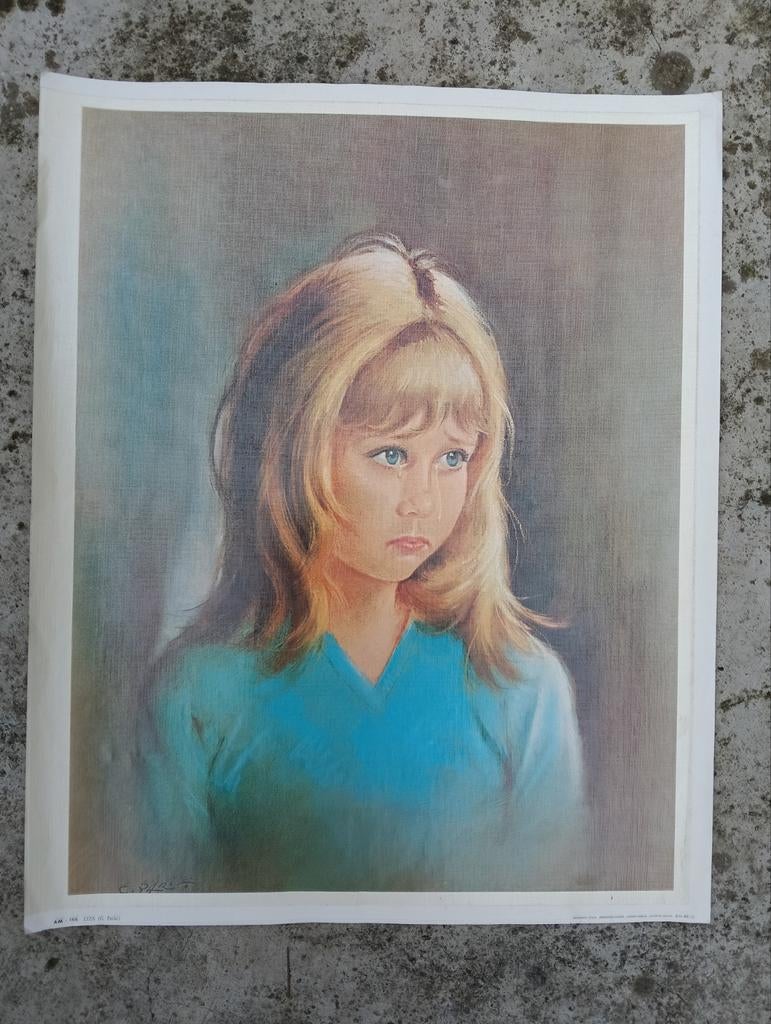 Set van 3 Vintage 'Crying Children' Prints, Antiek en Kunst, Kunst | Schilderijen | Klassiek, Ophalen of Verzenden