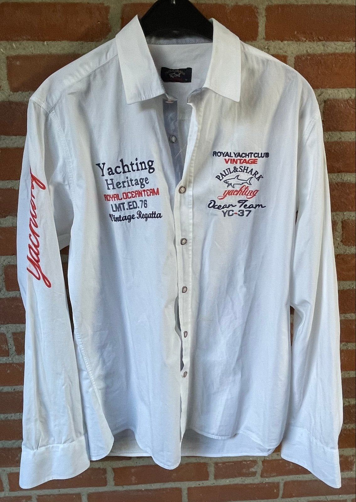 Paul & Shark Yachting overhemd wit maat M, Kleding | Heren, Ophalen of Verzenden, Zo goed als nieuw, Wit, Halswijdte 39/40 (M)