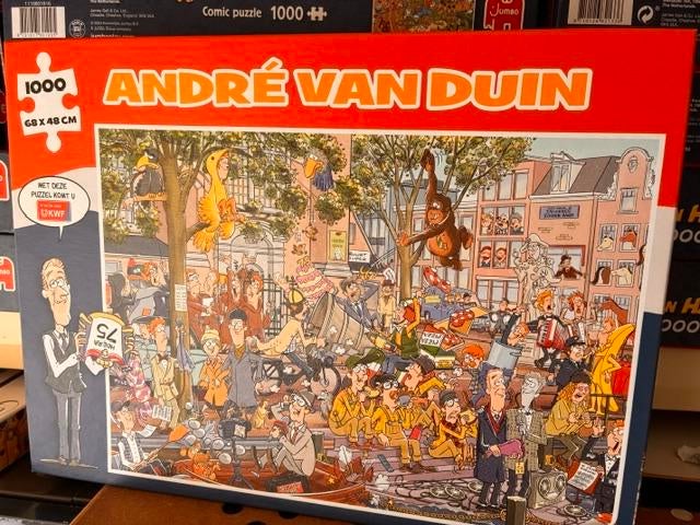 7 Legpuzzels van 1000 stukjes - André van Duin, Vermeer, Ophalen, 500 t/m 1500 stukjes, Gebruikt, Legpuzzel