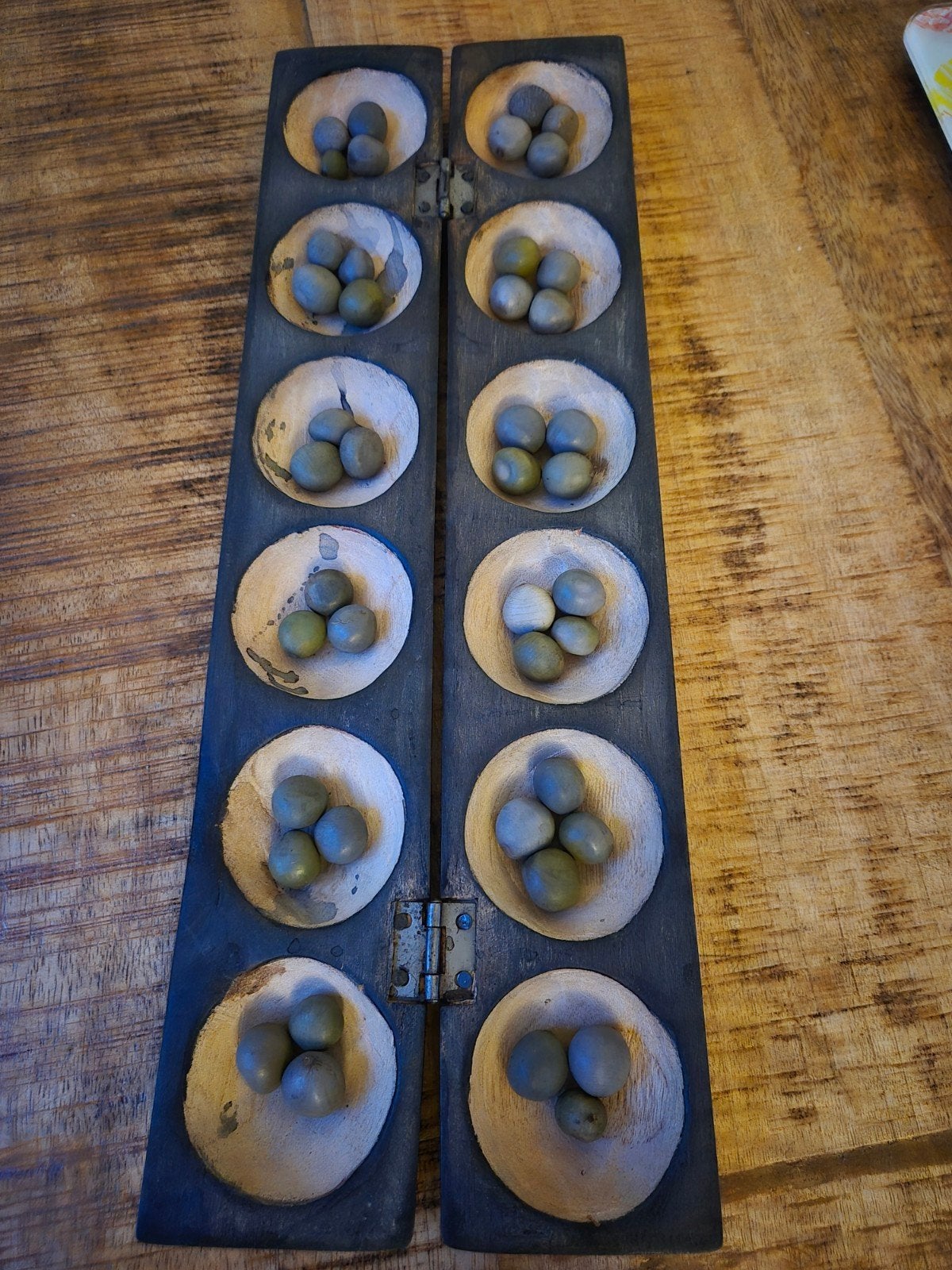 Afrikaans spel (Mancala) - Handgemaakt houten bordspel, Een of twee spelers, Ophalen of Verzenden, Gebruikt, Onbekend